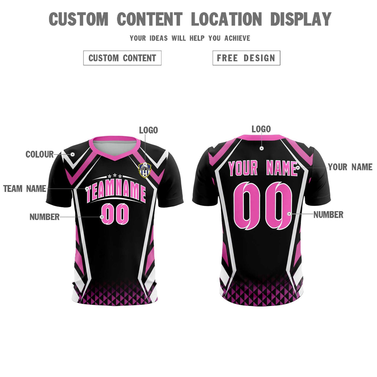 Custom Black Abstract Breathable Football Kit Jersey