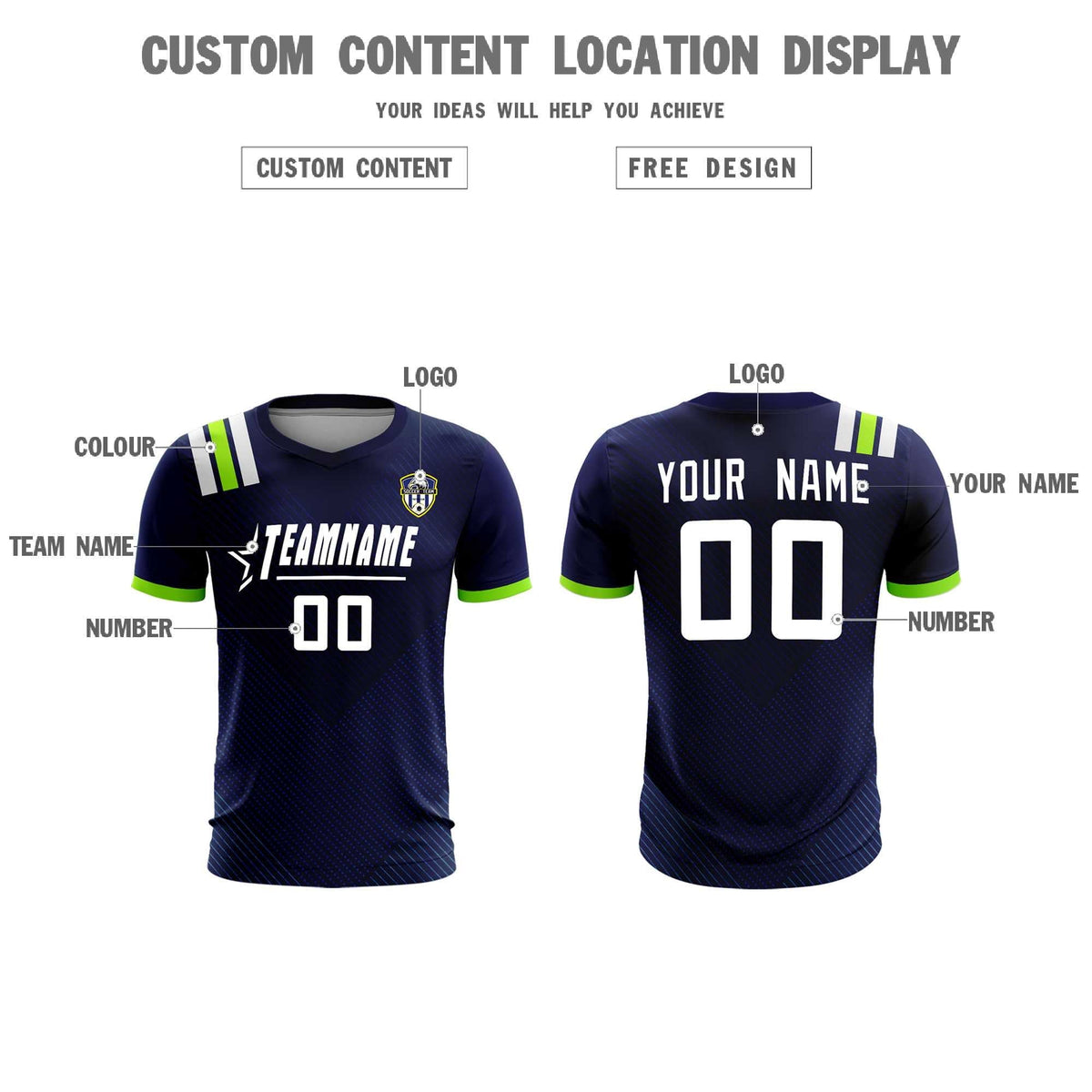 Custom Navy Striped Sportswear Football Kit Jersey For Adults