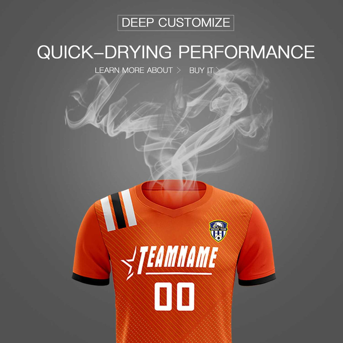 Custom Orange Striped Sportswear Football Kit Jersey For Adults