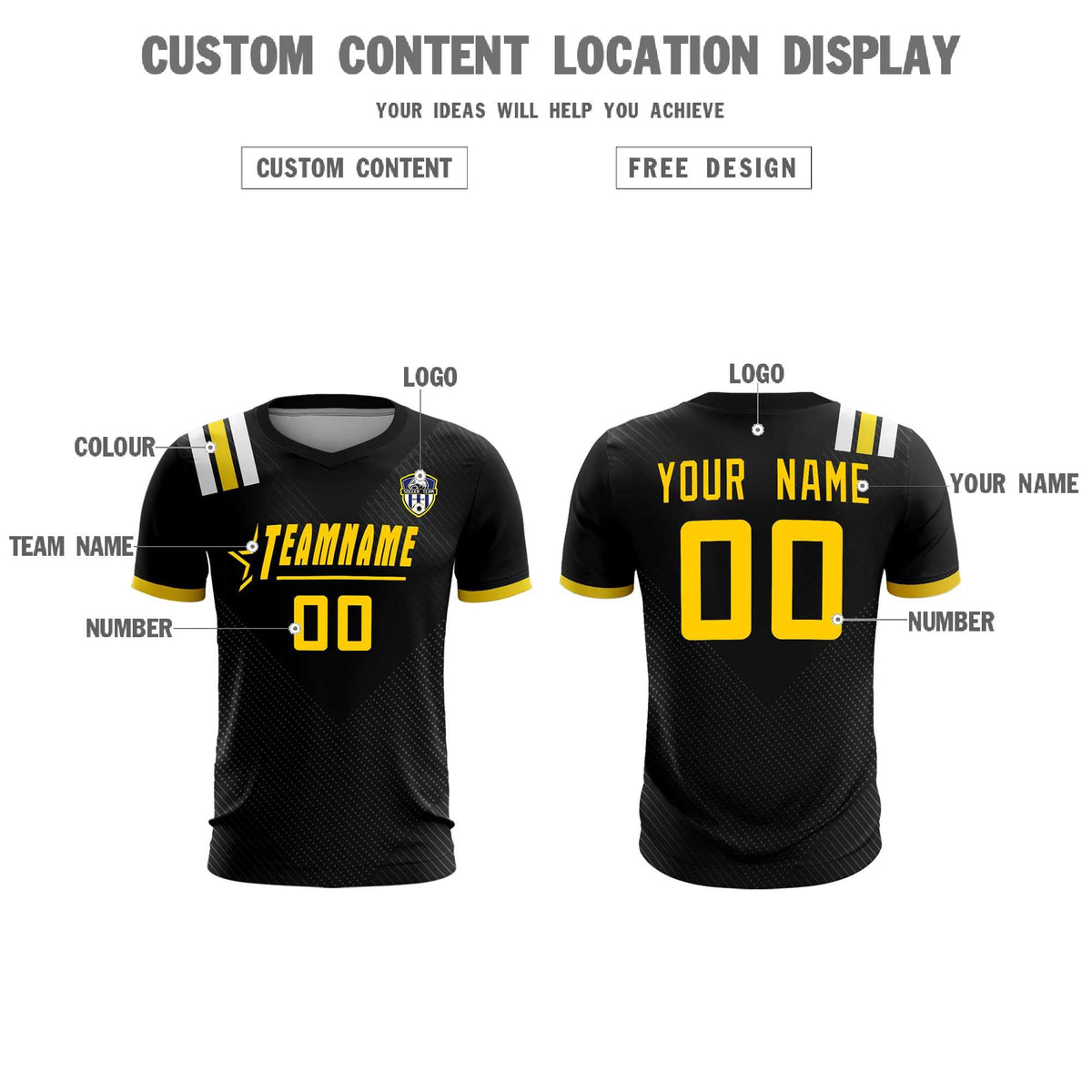 Custom Black Striped Sportswear Soccer Tops/Sets Jersey For Adults