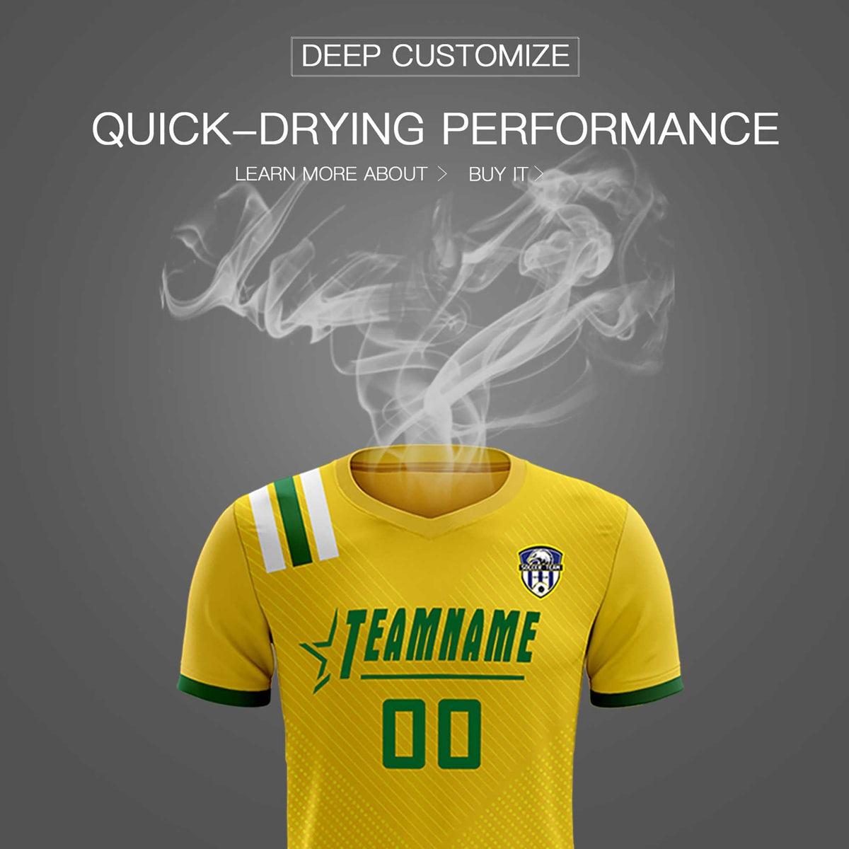 Custom Gold Striped Sportswear Football Kit Jersey For Adults