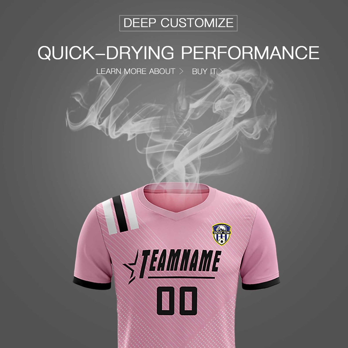 Custom Pink Striped Sportswear Football Kit Jersey For Adults