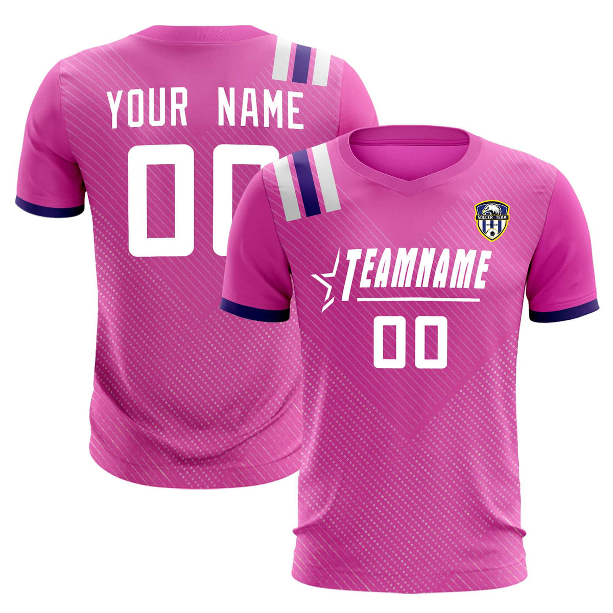 Custom Light Red Striped Sportswear Soccer Tops/Sets Jersey For Adults