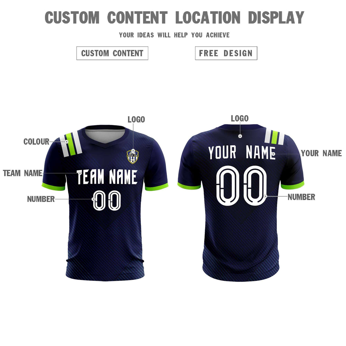 Custom Navy Striped Sportswear Football Kit Jersey For Adults