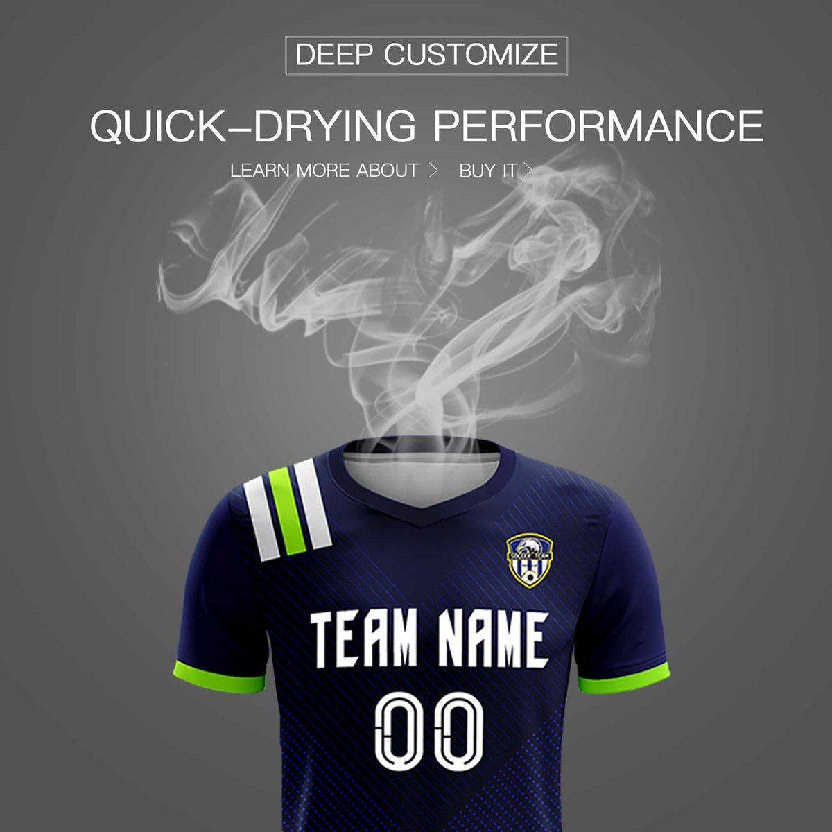 Custom Navy Striped Sportswear Soccer Tops/Sets Jersey For Adults