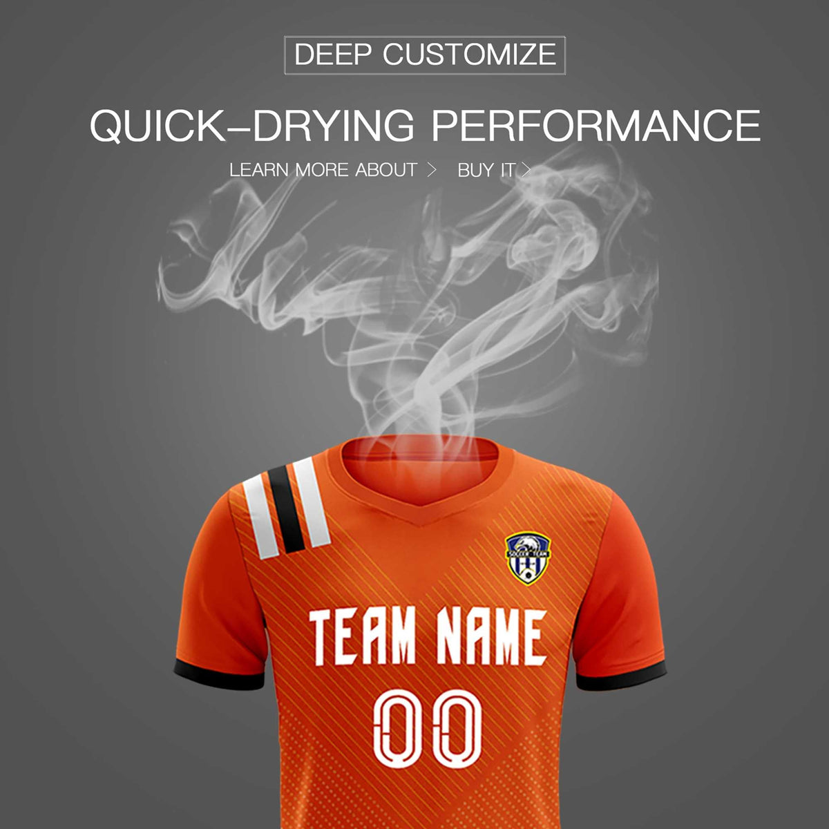 Custom Orange Striped Sportswear Football Kit Jersey For Adults