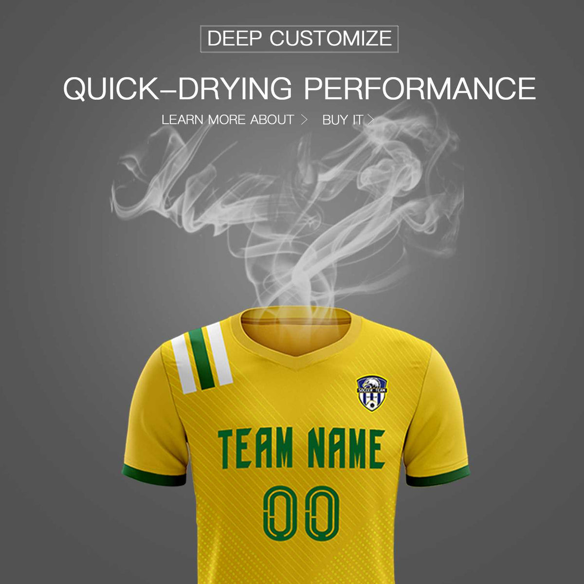 Custom Gold Striped Sportswear Football Kit Jersey For Adults