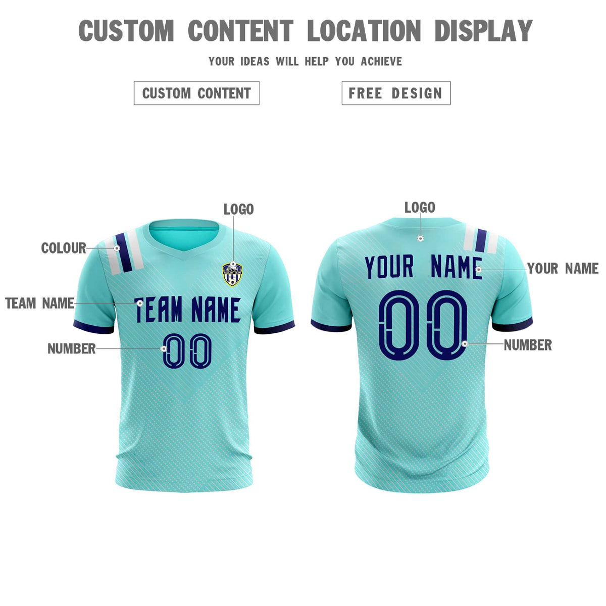 Custom Sky Blue Striped Sportswear Soccer Tops/Sets Jersey For Adults