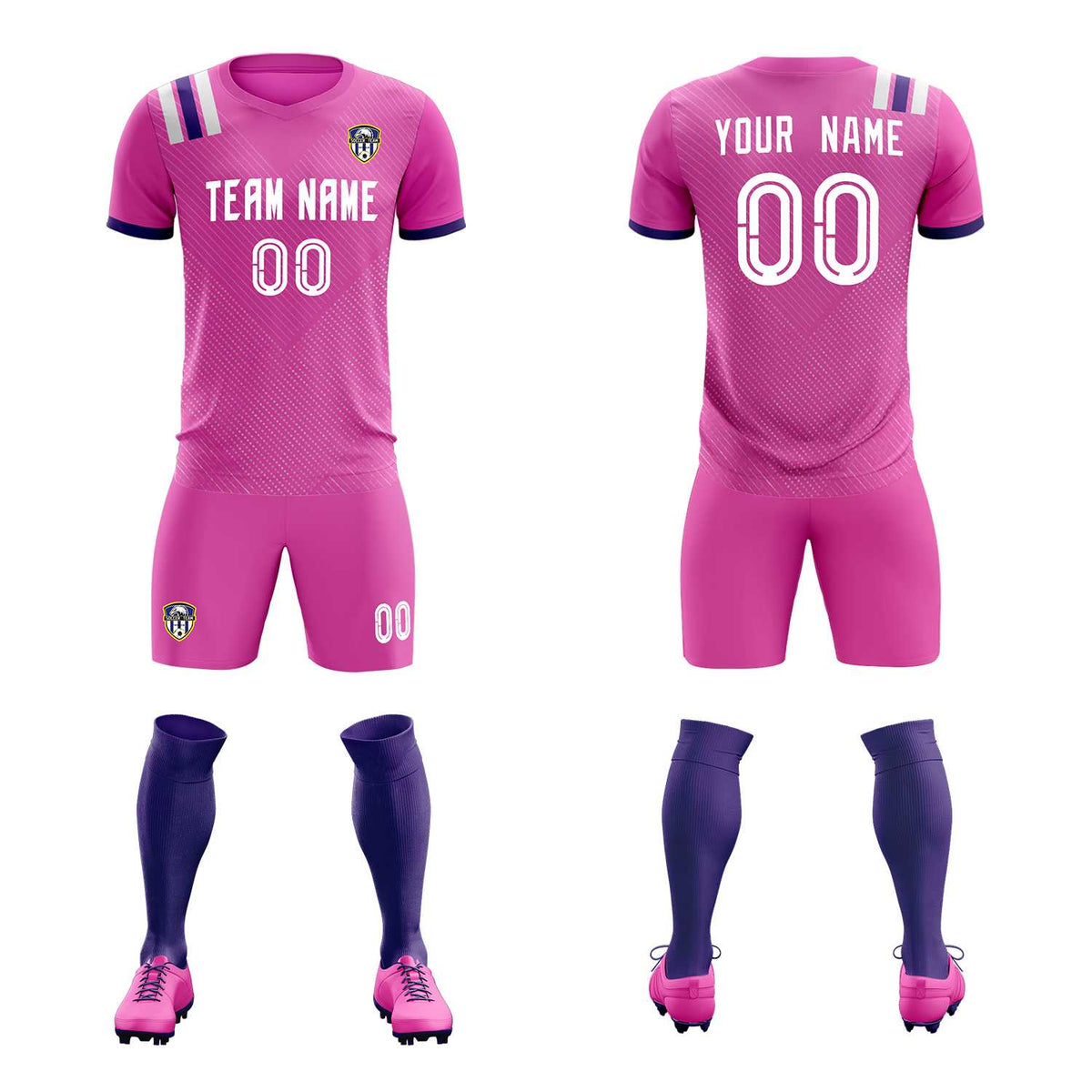 Custom Light Red Striped Sportswear Soccer Tops/Sets Jersey For Adults