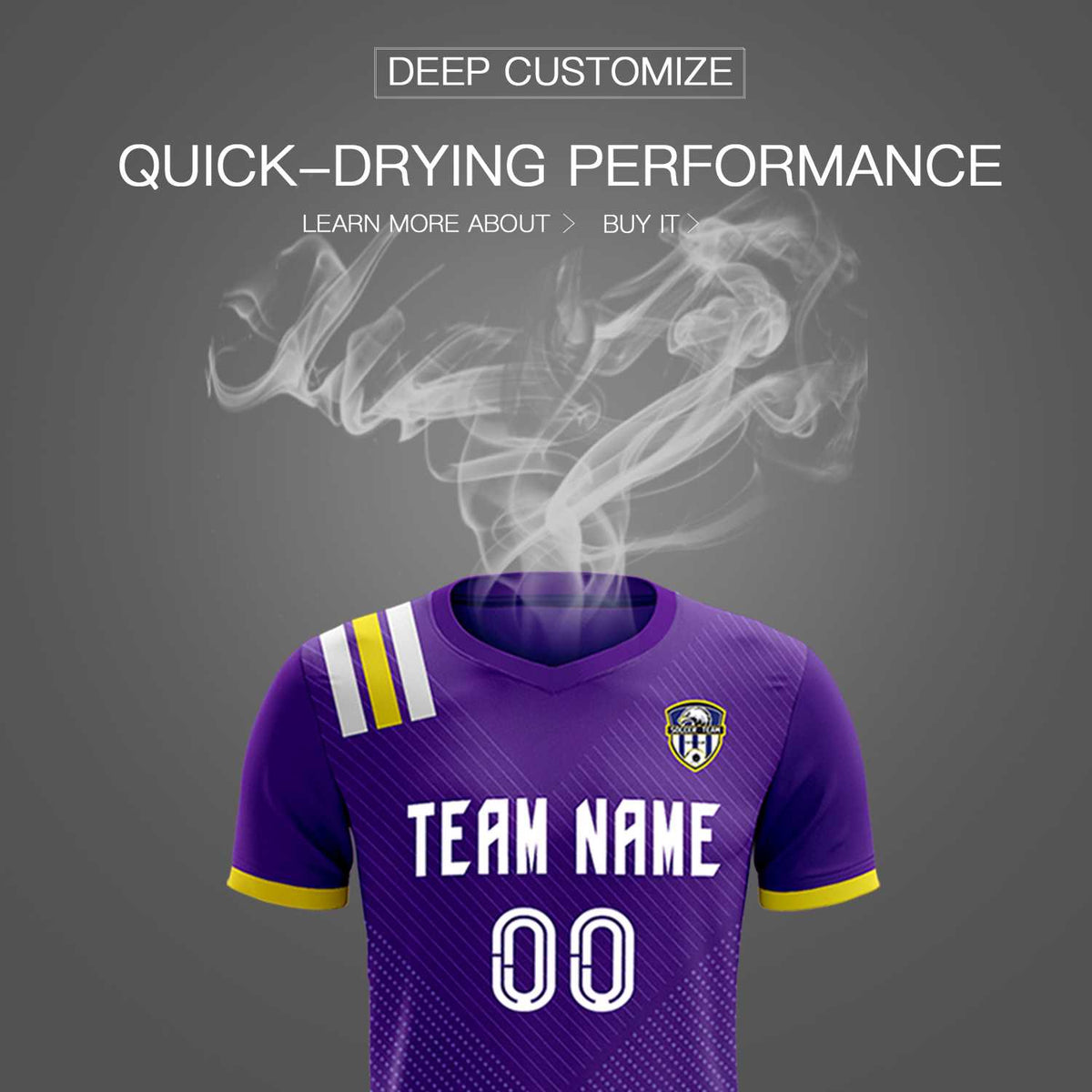 Custom Purple Striped Sportswear Football Kit Jersey For Adults