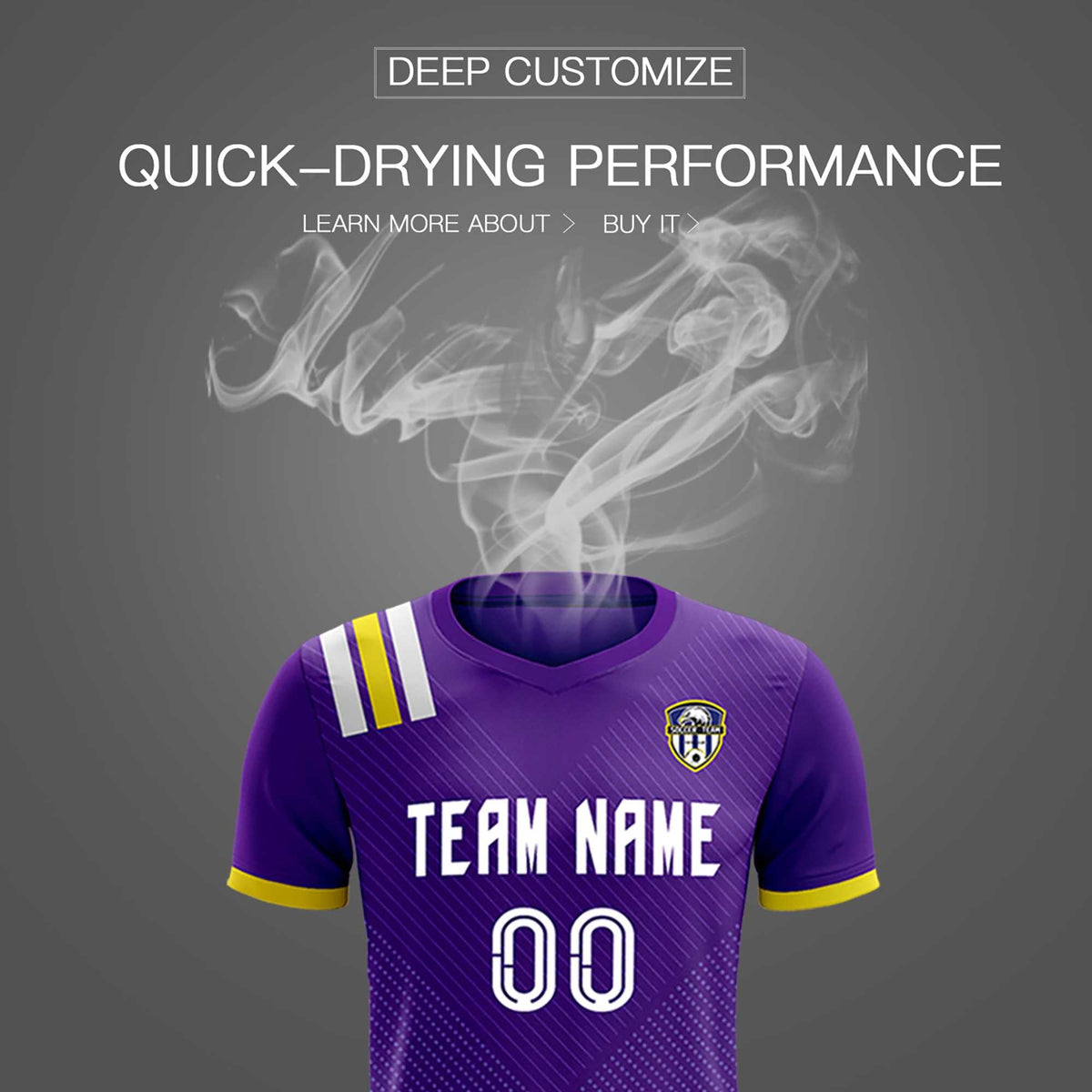 Custom Purple Striped Sportswear Football Kit Jersey For Adults