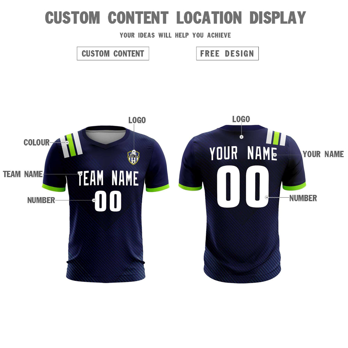 Custom Navy Striped Sportswear Football Kit Jersey For Adults