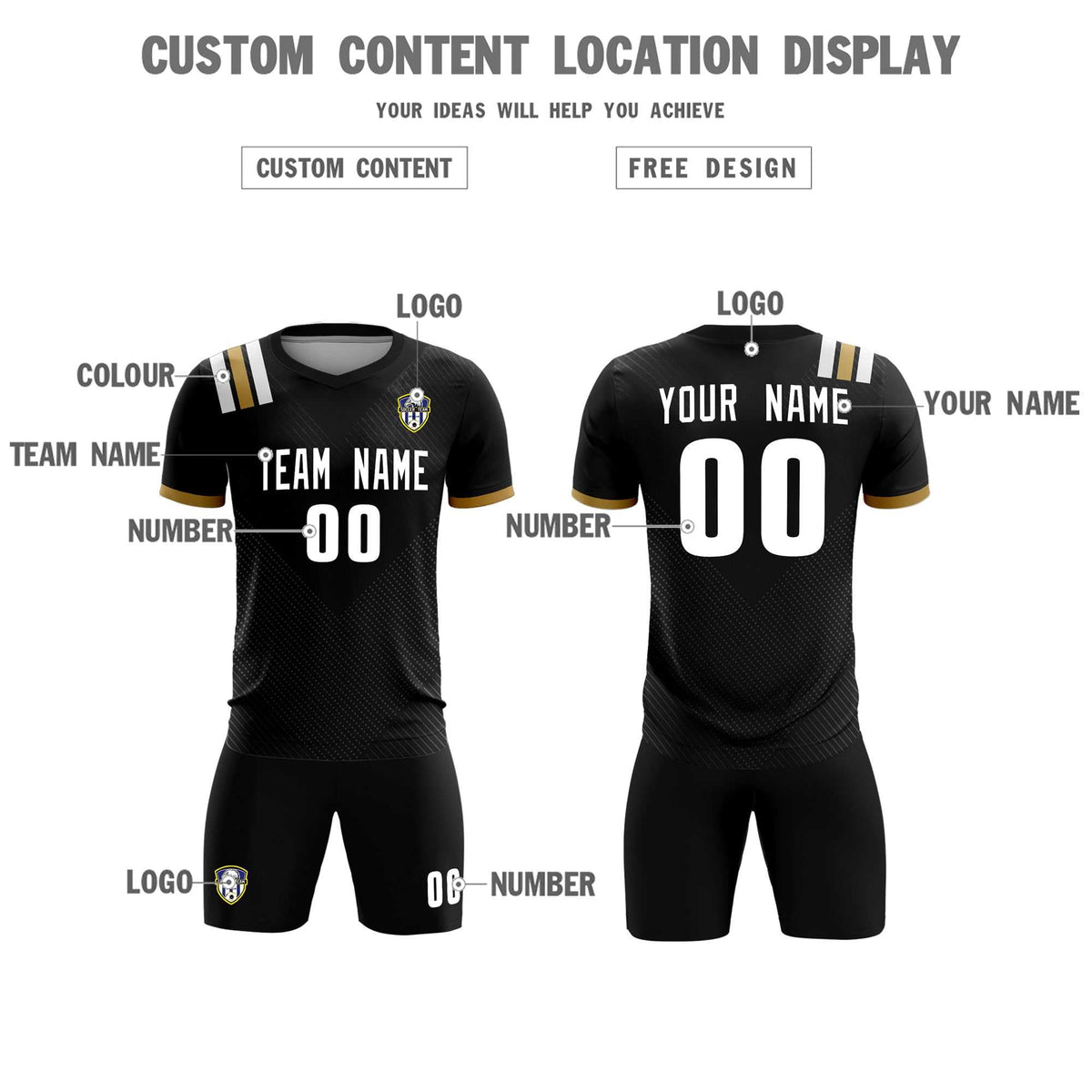 Custom Black Striped Sportswear Football Kit Jersey For Adults