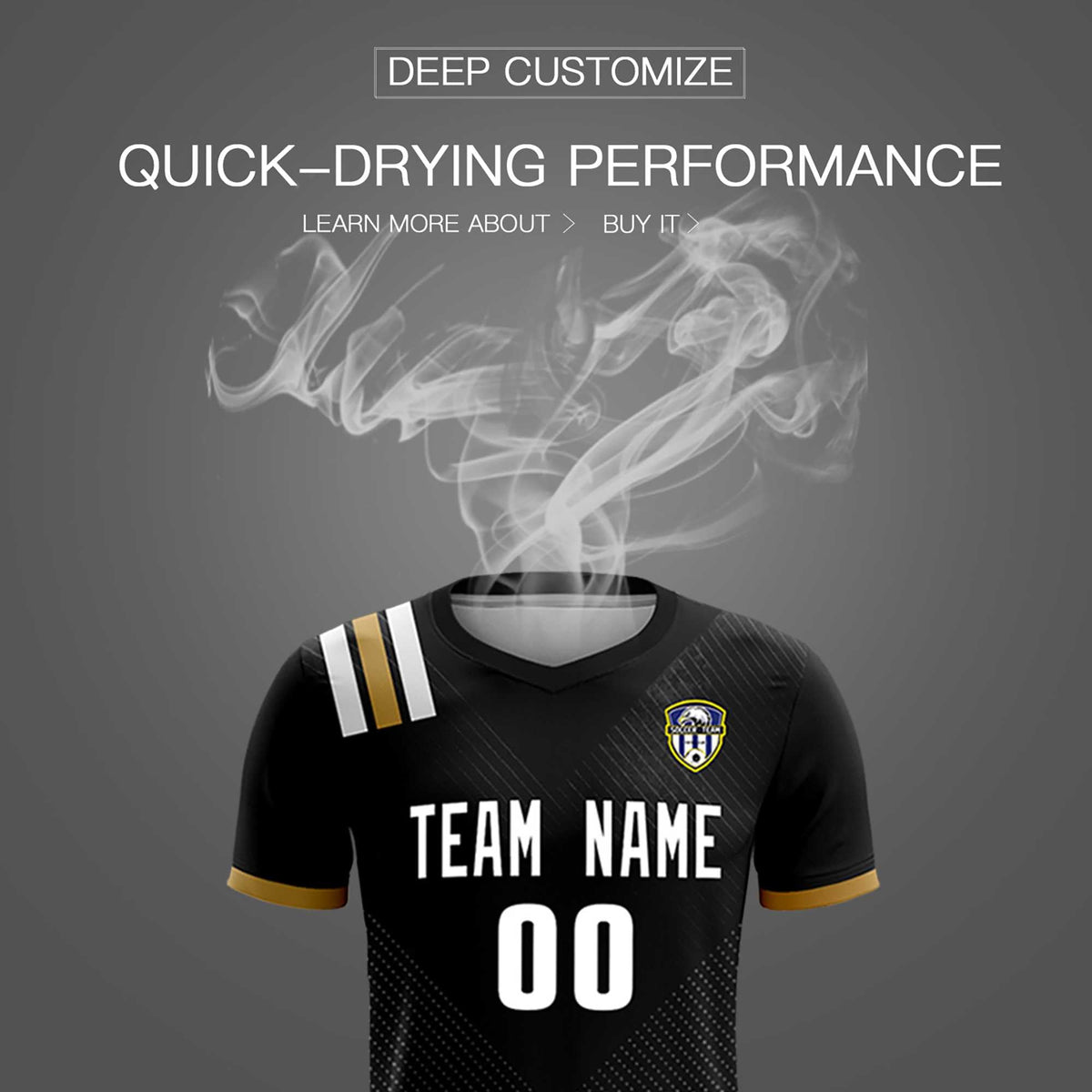 Custom Black Striped Sportswear Soccer Tops/Sets Jersey For Adults