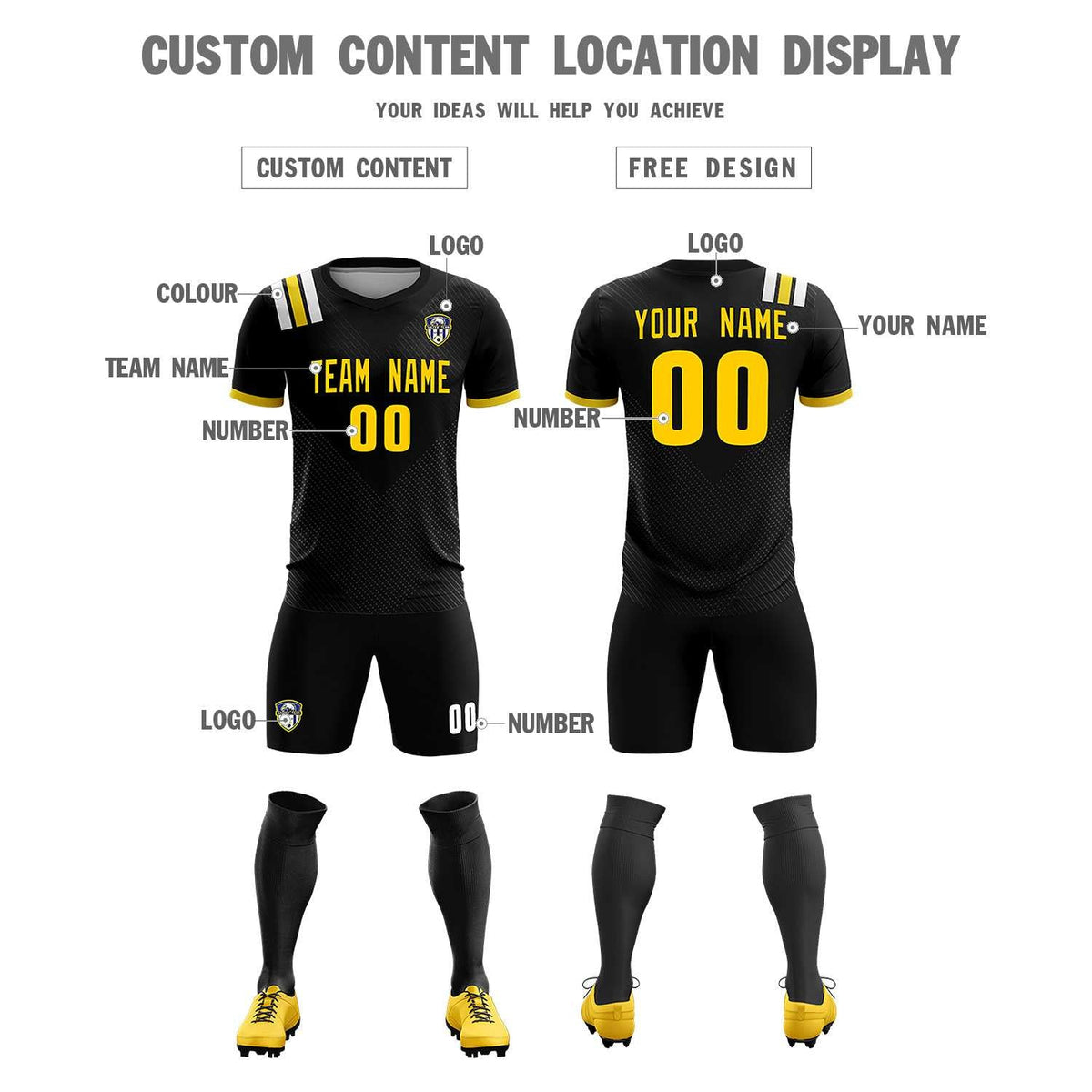 Custom Black Striped Sportswear Football Kit Jersey For Adults