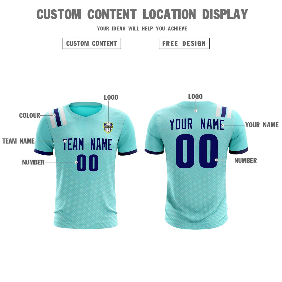 Custom Sky Blue Striped Sportswear Soccer Tops/Sets Jersey For Adults
