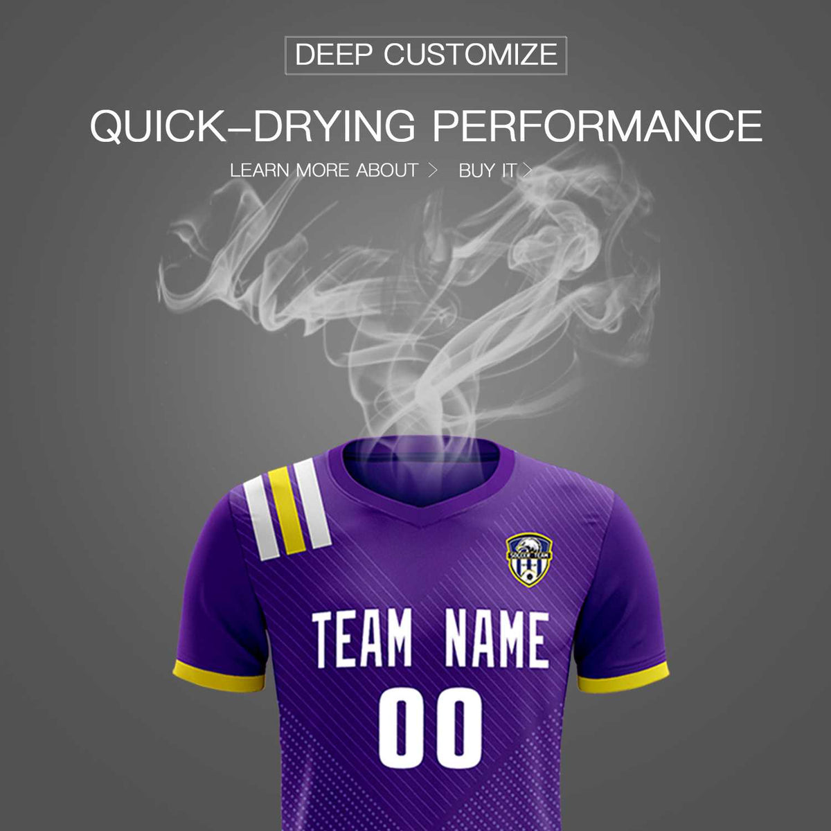 Custom Purple Striped Sportswear Football Kit Jersey For Adults