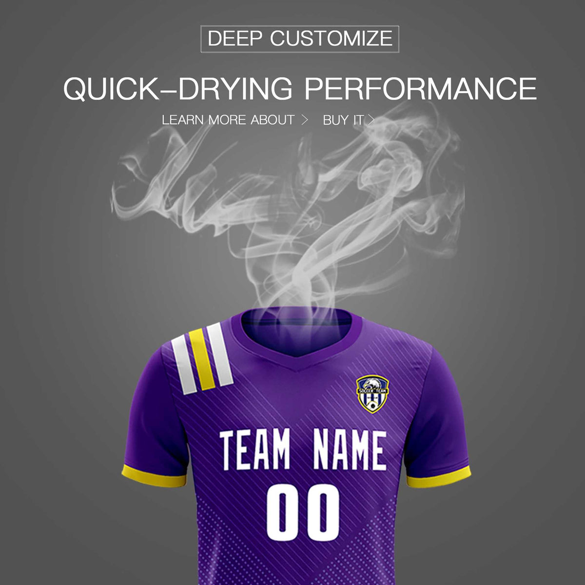 Custom Purple Striped Sportswear Football Kit Jersey For Adults