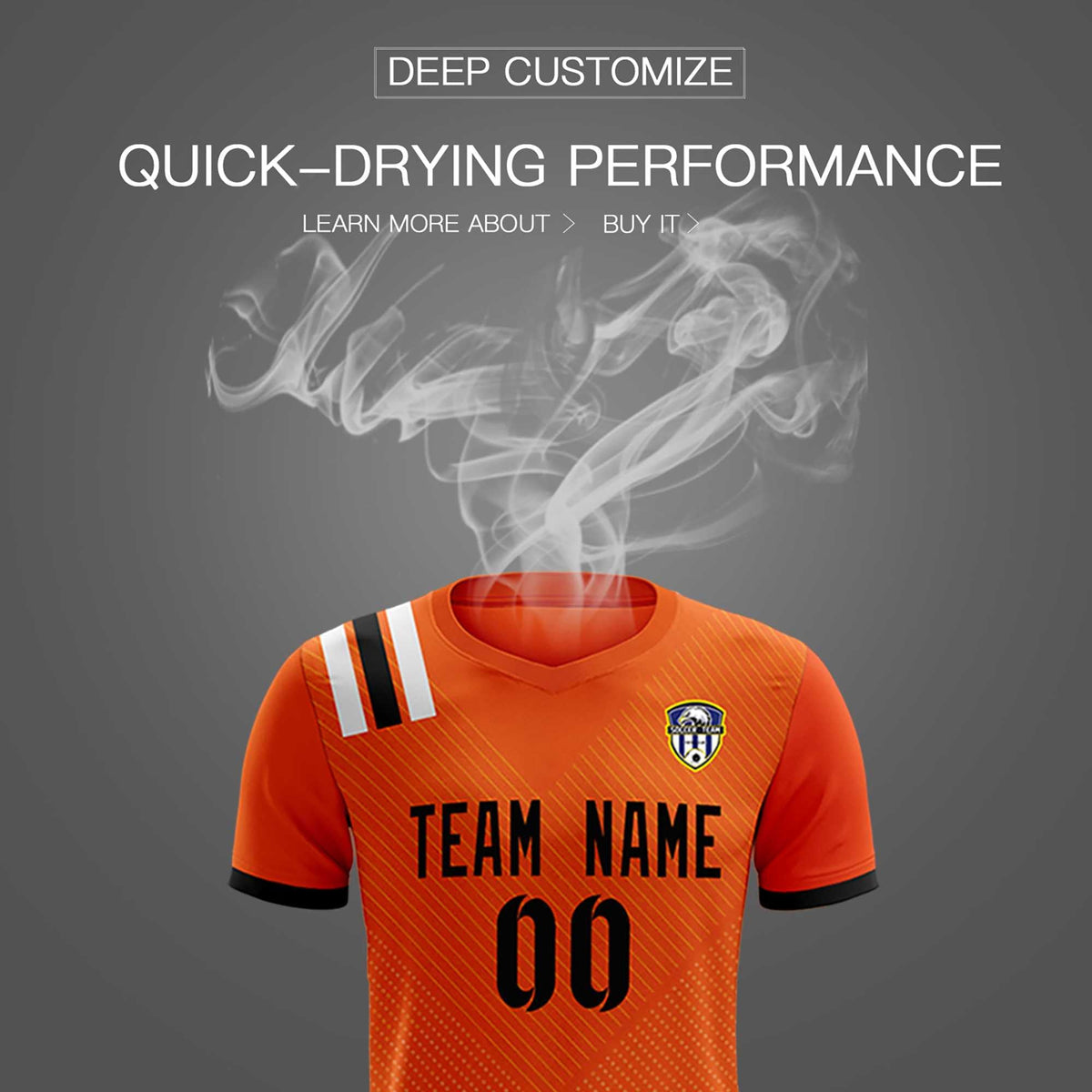 Custom Orange Striped Sportswear Football Kit Jersey For Adults