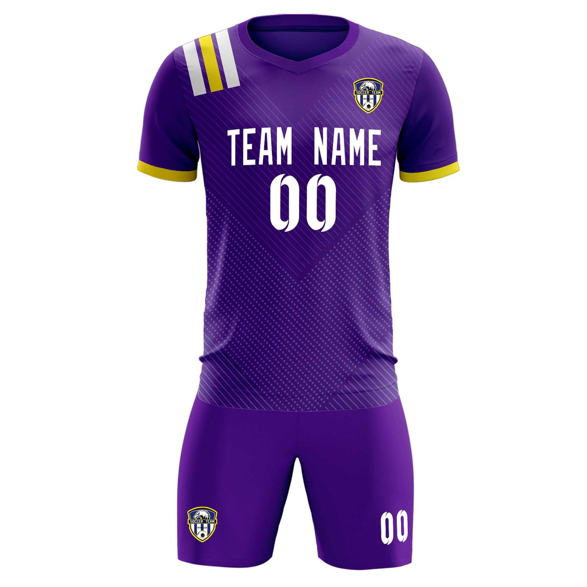 Custom Purple Striped Sportswear Soccer Tops/Sets Jersey For Adults