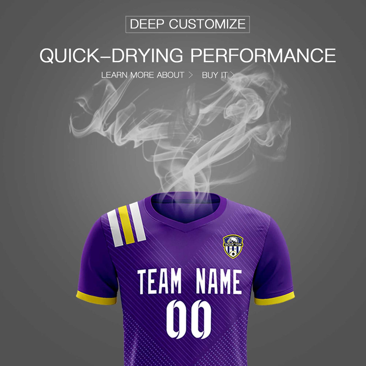 Custom Purple Striped Sportswear Football Kit Jersey For Adults