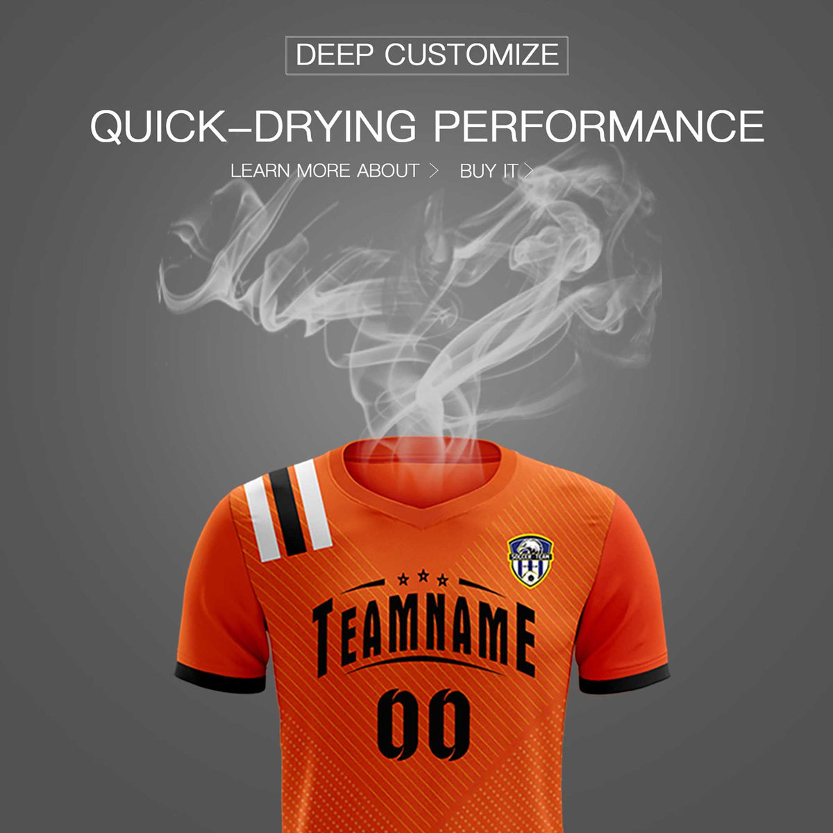 Custom Orange Striped Sportswear Soccer Tops/Sets Jersey For Adults