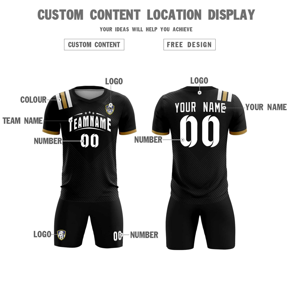 Custom Black Striped Sportswear Football Kit Jersey For Adults
