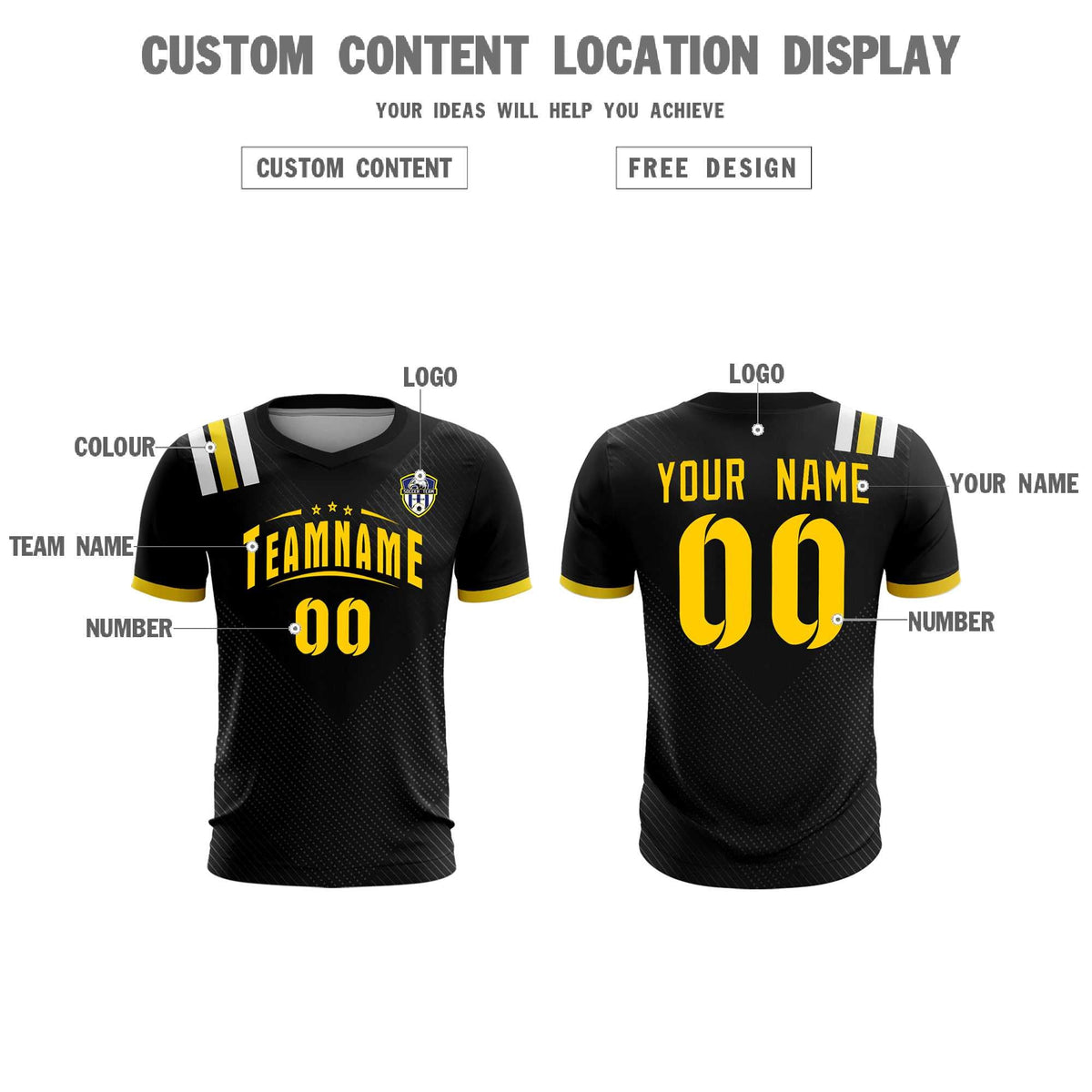 Custom Black Striped Sportswear Soccer Tops/Sets Jersey For Adults
