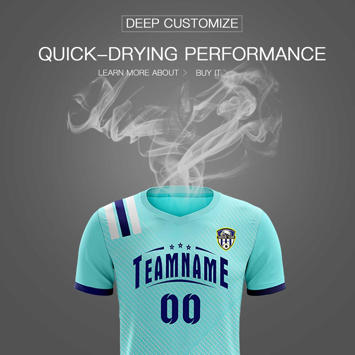 Custom Sky Blue Striped Sportswear Soccer Tops/Sets Jersey For Adults