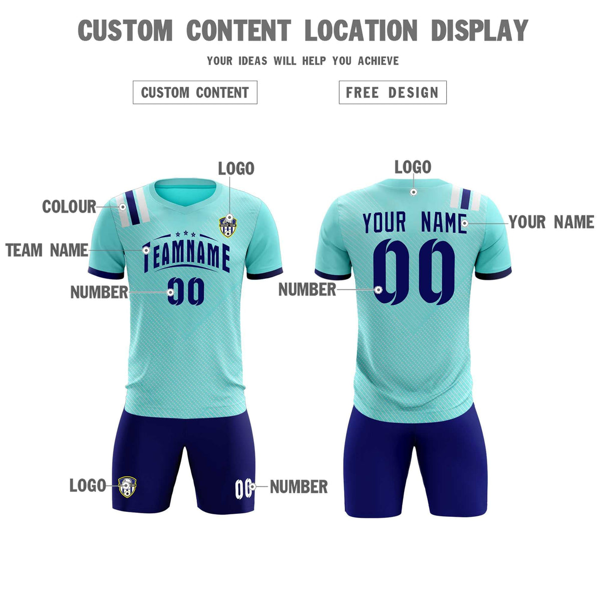 Custom Sky Blue Striped Sportswear Soccer Tops/Sets Jersey For Adults
