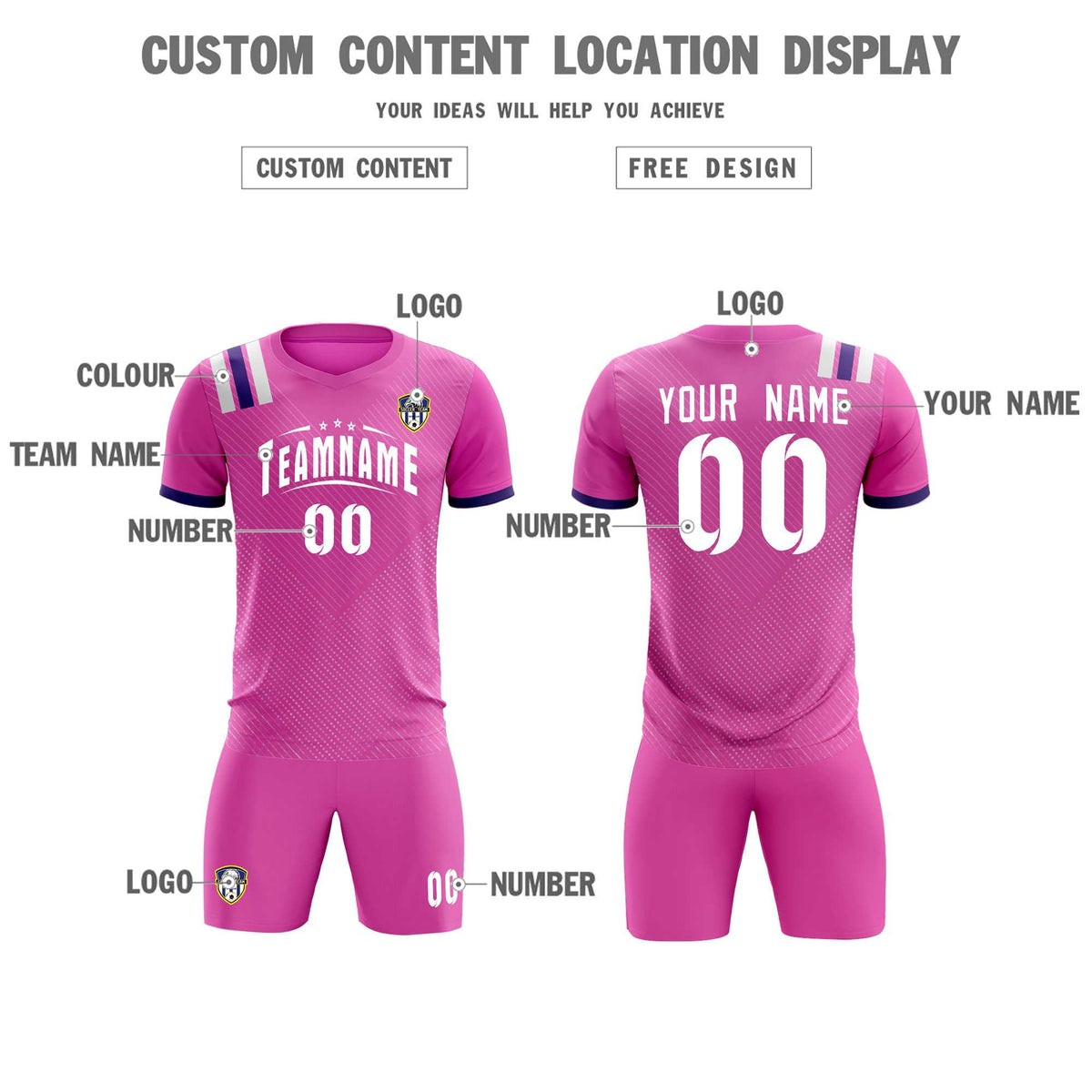 Custom Light Red Striped Sportswear Soccer Tops/Sets Jersey For Adults