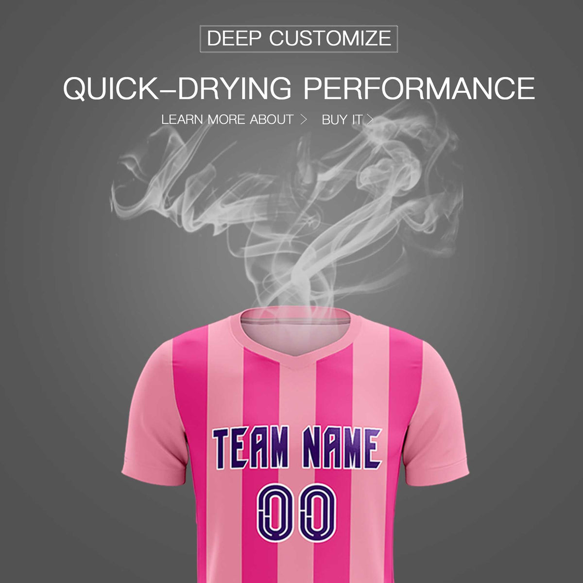 Custom Light Pink Pink Vertical Stripes Casual Outdoor Football Kits Jersey