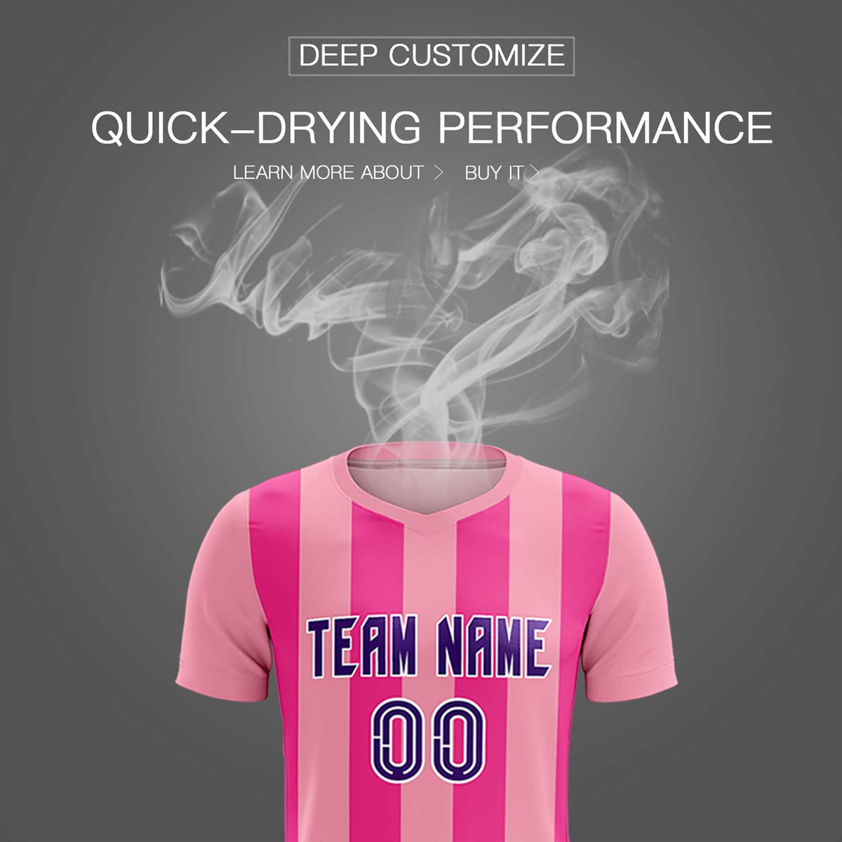 Custom Light Pink Pink Vertical Stripes Casual Outdoor Football Kits Jersey