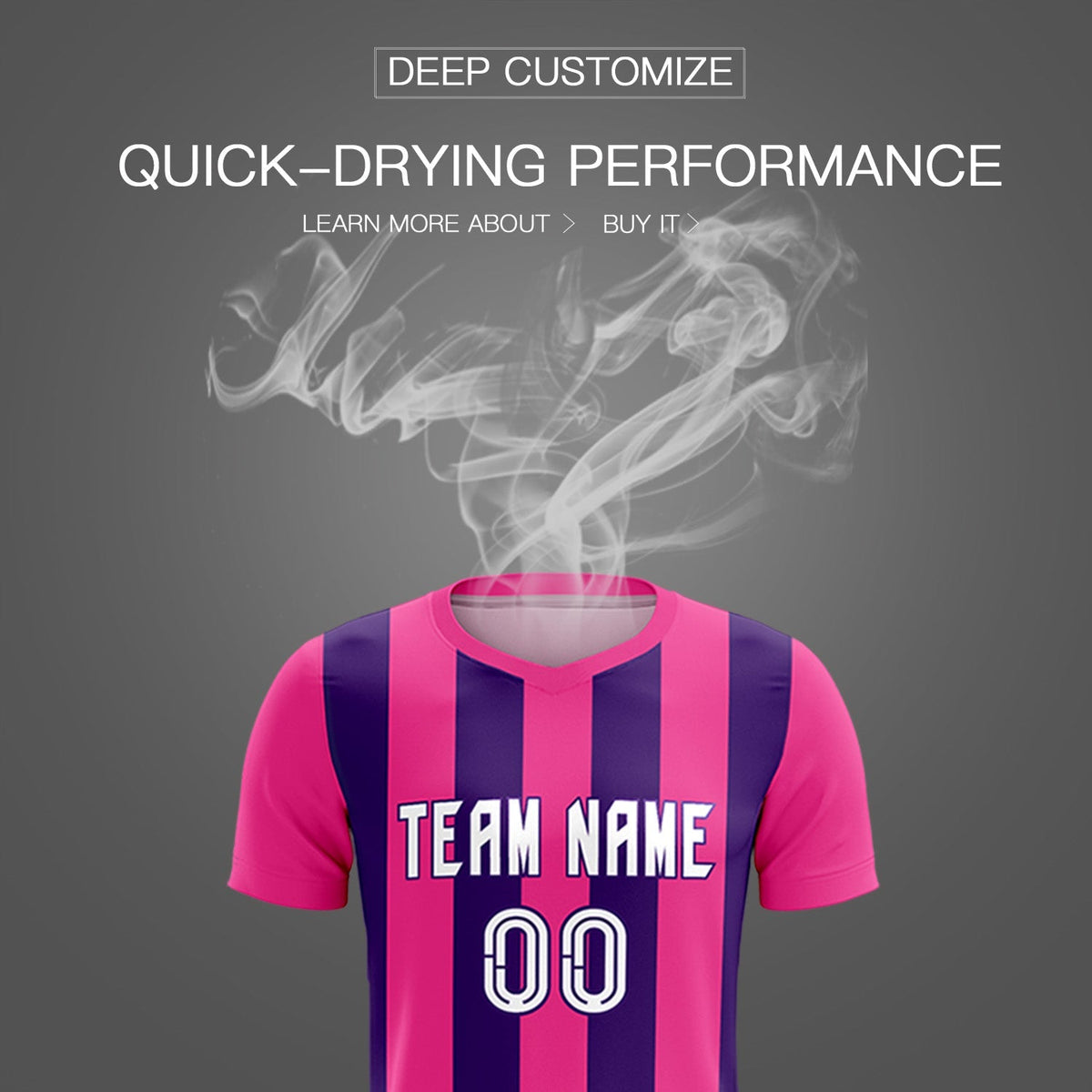 Custom Pink Purple Vertical Stripes Casual Outdoor Football Kits Jersey