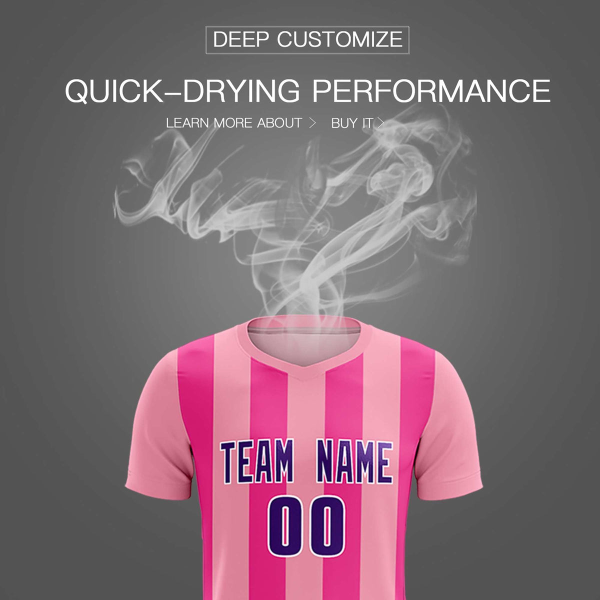 Custom Light Pink Pink Vertical Stripes Casual Outdoor Soccer Sets Jersey