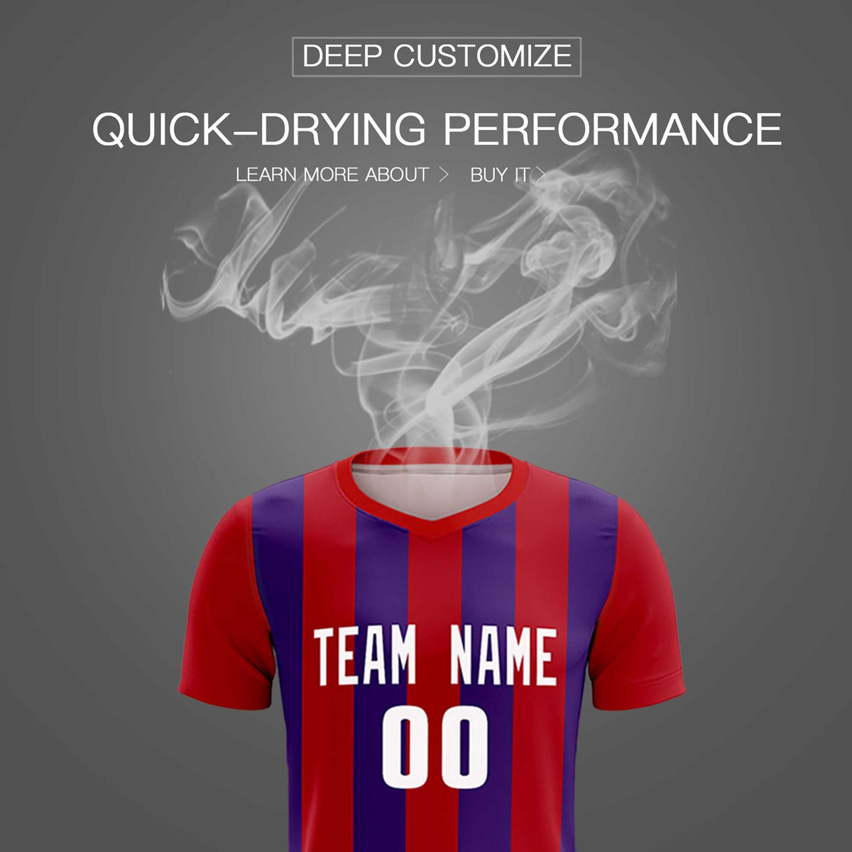 Custom Red Purple Vertical Stripes Casual Outdoor Football Kits Jersey