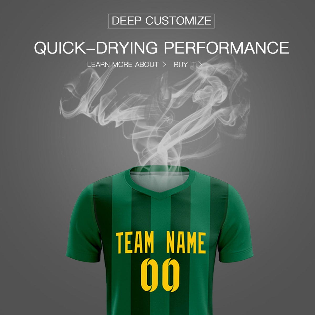 Custom Kelly Green Green Vertical Stripes Casual Outdoor Football Kits Jersey