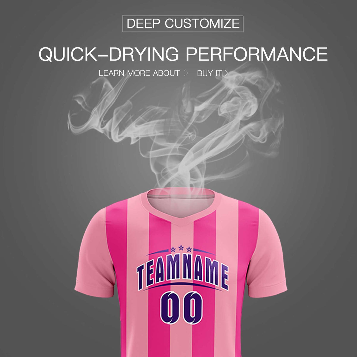 Custom Light Pink Pink Vertical Stripes Casual Outdoor Football Kits Jersey
