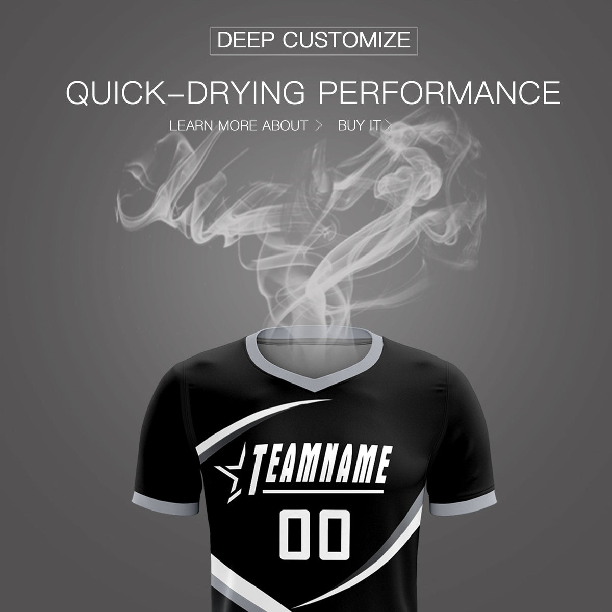 Custom Black Gray Color Block Training Uniform For Men Soccer Sets Jersey