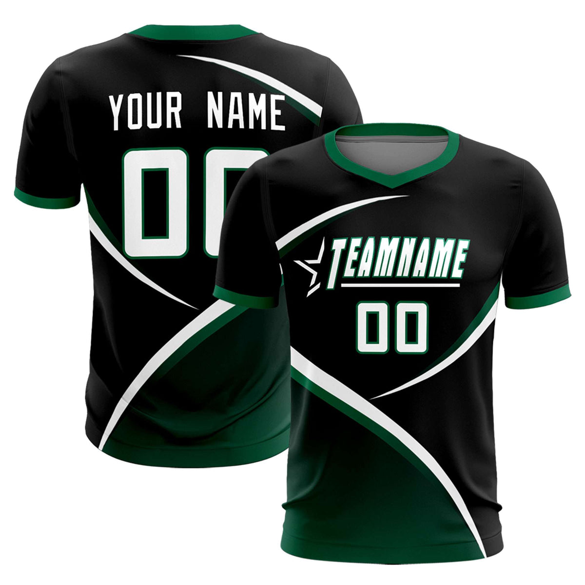 Custom Black Kelly Green Color Block Training Uniform For Men Soccer Sets Jersey