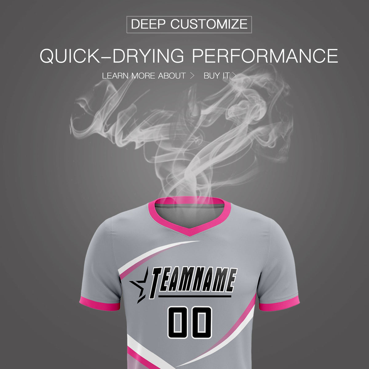 Custom Gray Pink Color Block Training Uniform For Men Soccer Sets Jersey