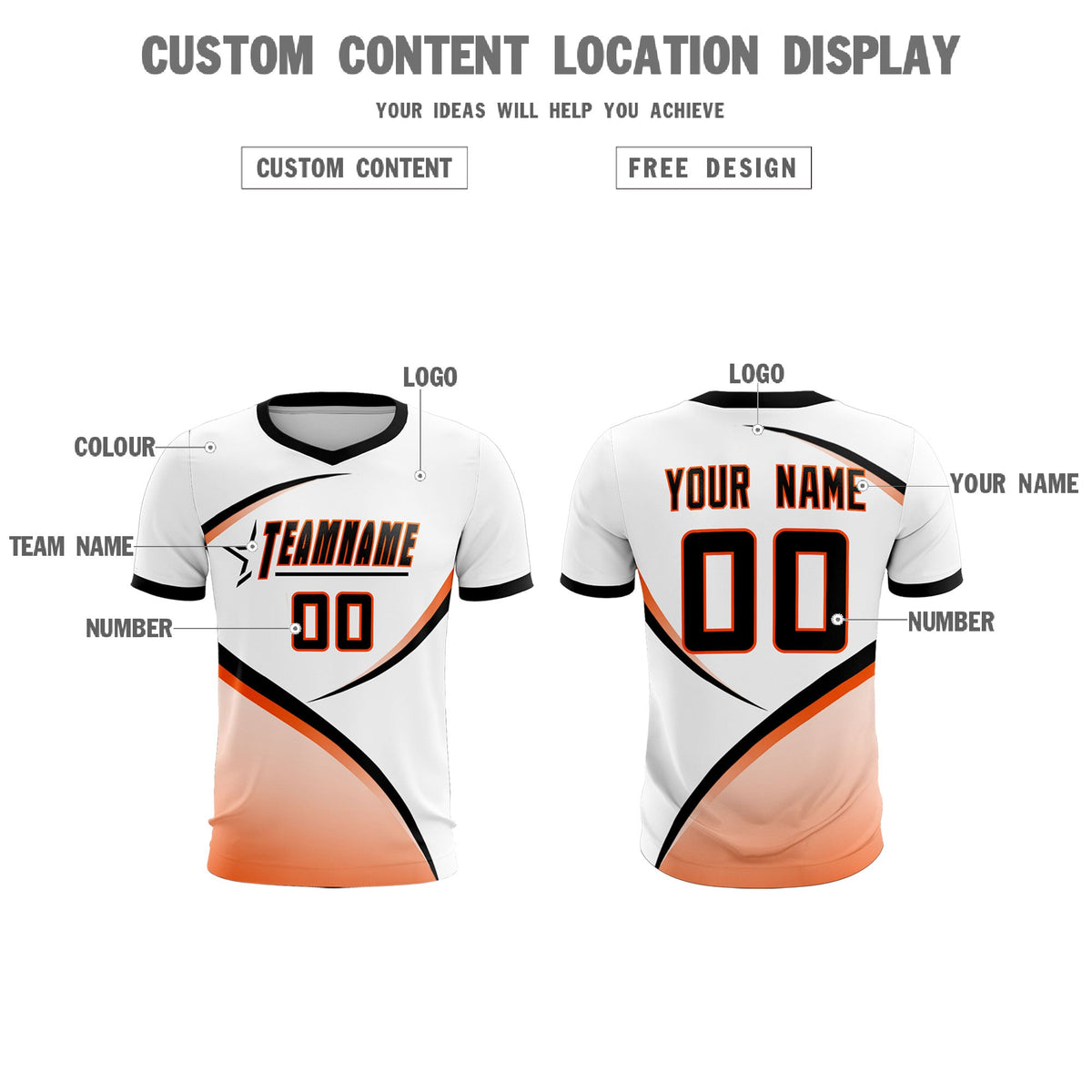 Custom White Black Color Block Training Uniform For Men Soccer Sets Jersey