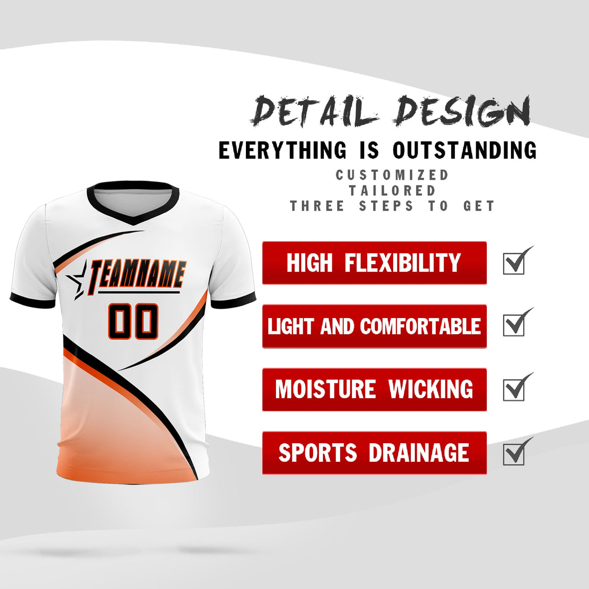 Custom White Black Color Block Training Uniform For Men Soccer Sets Jersey