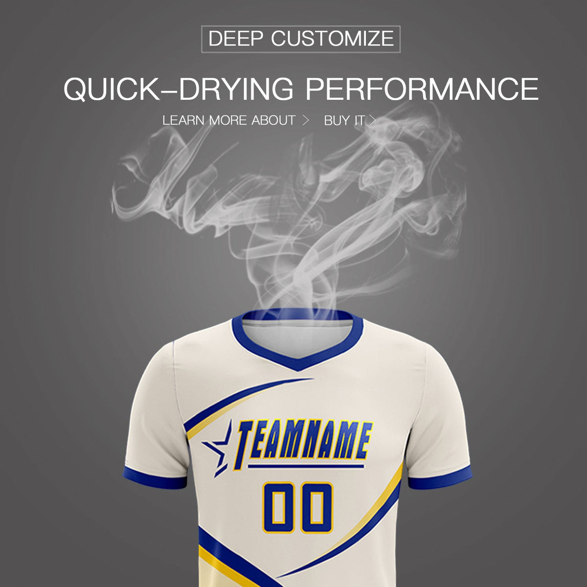 Custom Cream Royal Color Block Training Uniform For Men Soccer Sets Jersey