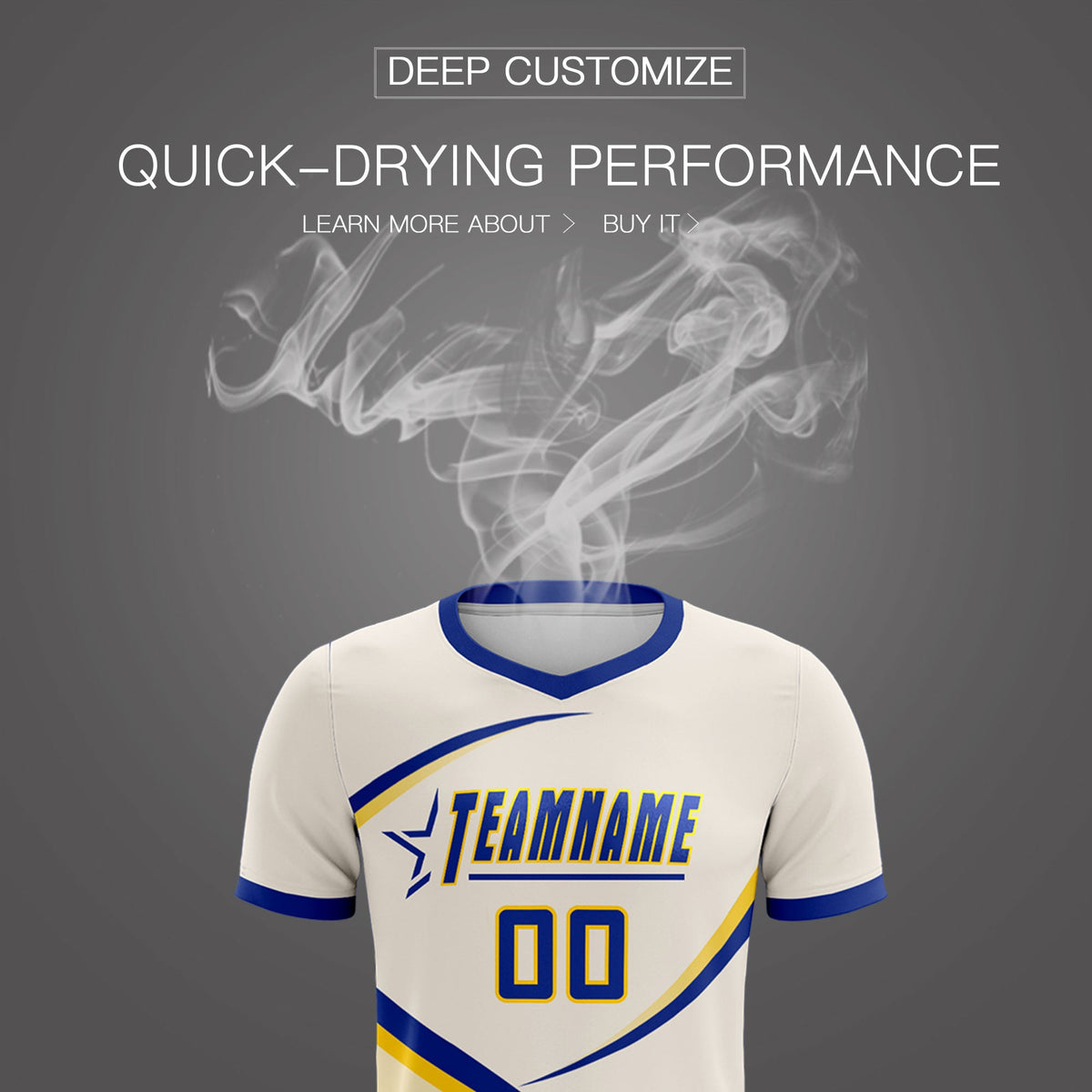 Custom Cream Royal Color Block Training Uniform For Men Soccer Sets Jersey