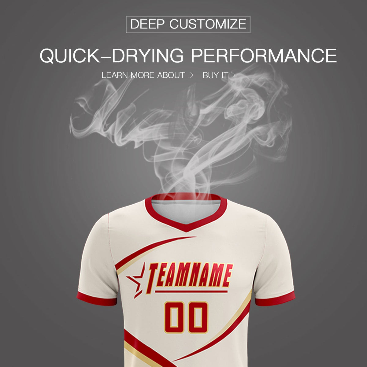 Custom Cream Red Color Block Training Uniform For Men Soccer Sets Jersey