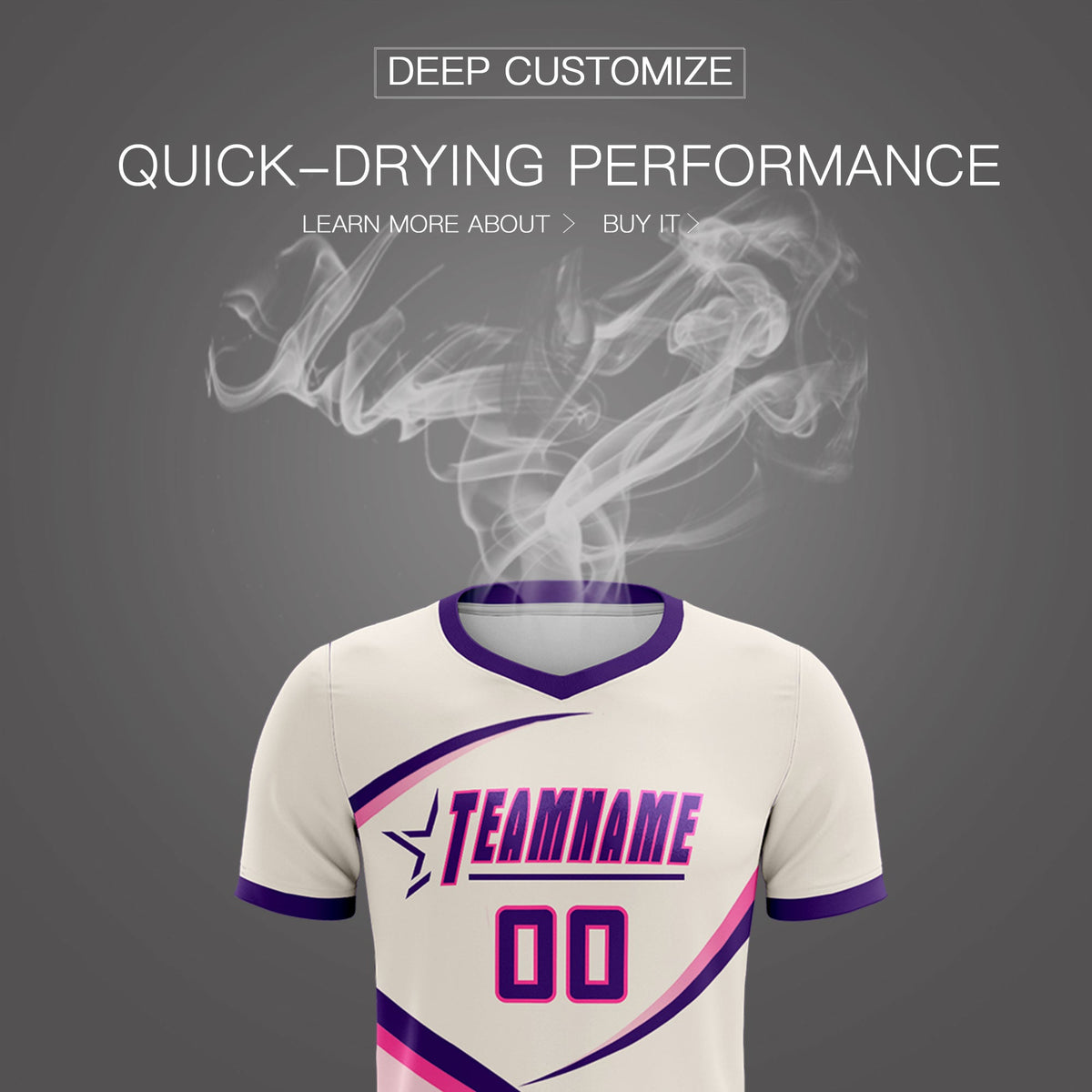 Custom Cream Purple Color Block Training Uniform For Men Soccer Sets Jersey