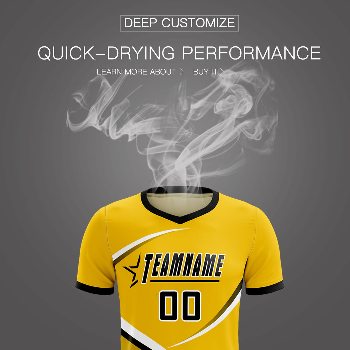 Custom Gold Black Color Block Training Uniform For Men Soccer Sets Jersey