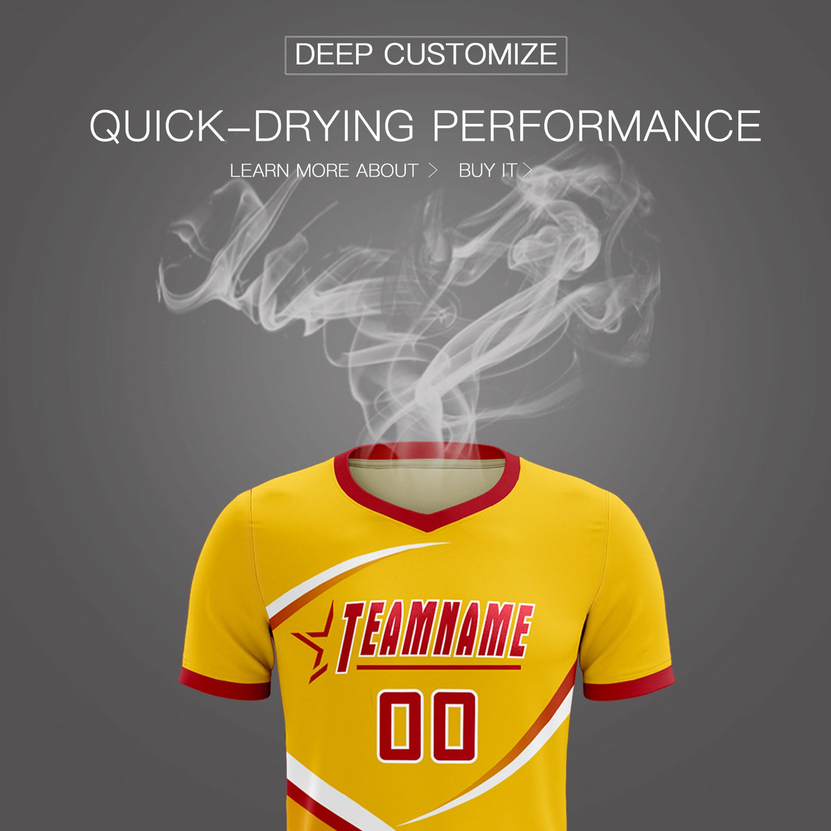 Custom Gold Red Color Block Training Uniform For Men Soccer Sets Jersey