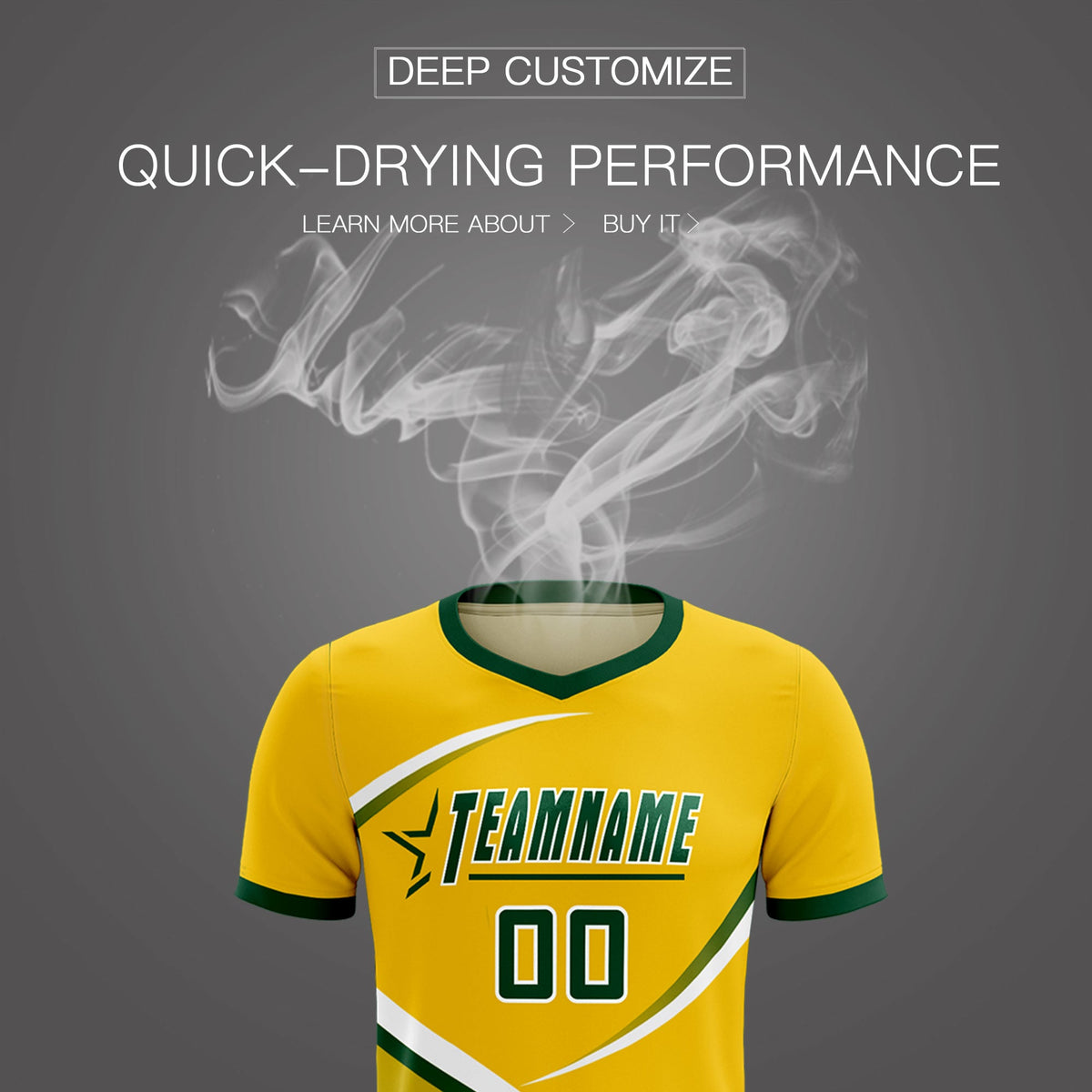 Custom Gold Green Color Block Training Uniform For Men Soccer Sets Jersey